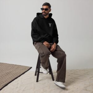 Home unisex relax hoodie black front 69f521b23d164